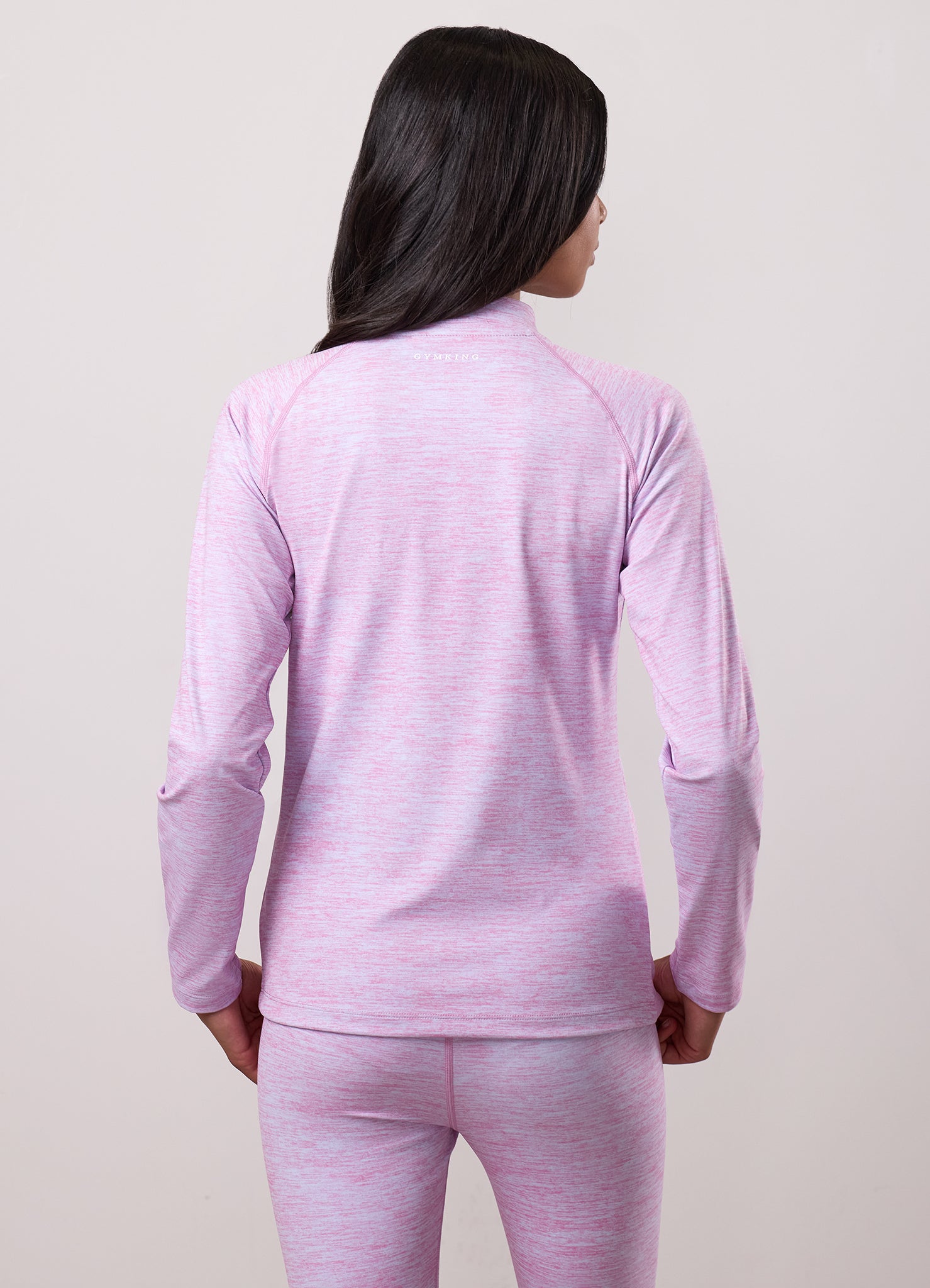 Gym King Kids 365 Long Sleeve Full Zip Funnel - Hydrangea Blue / Bubblegum Pink Grindle