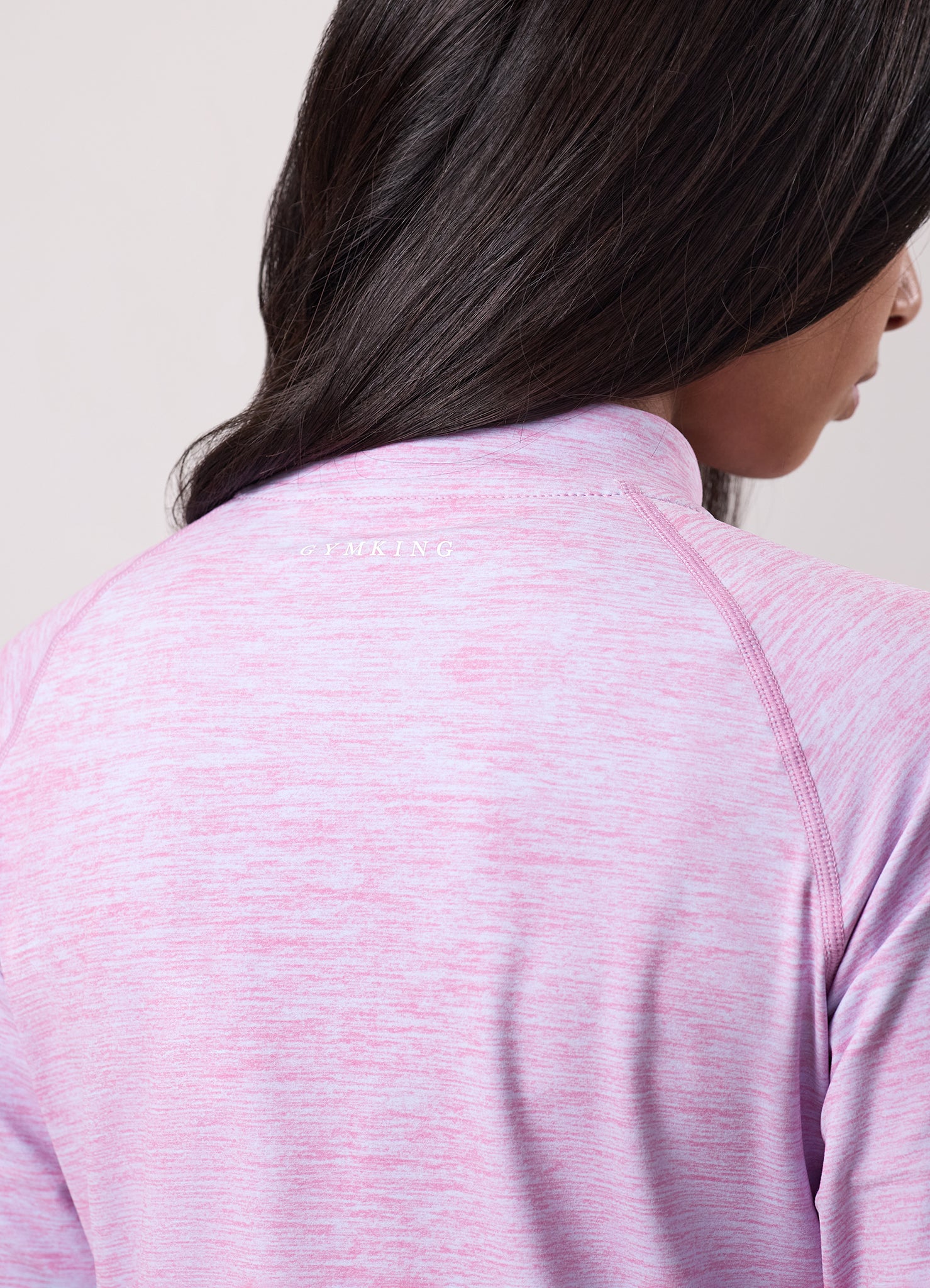 Gym King Kids 365 Long Sleeve Full Zip Funnel - Hydrangea Blue / Bubblegum Pink Grindle