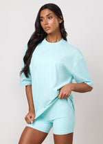 Gym King 365 Micro Loopback Boxy Tee - Pale Turquoise thumbnail