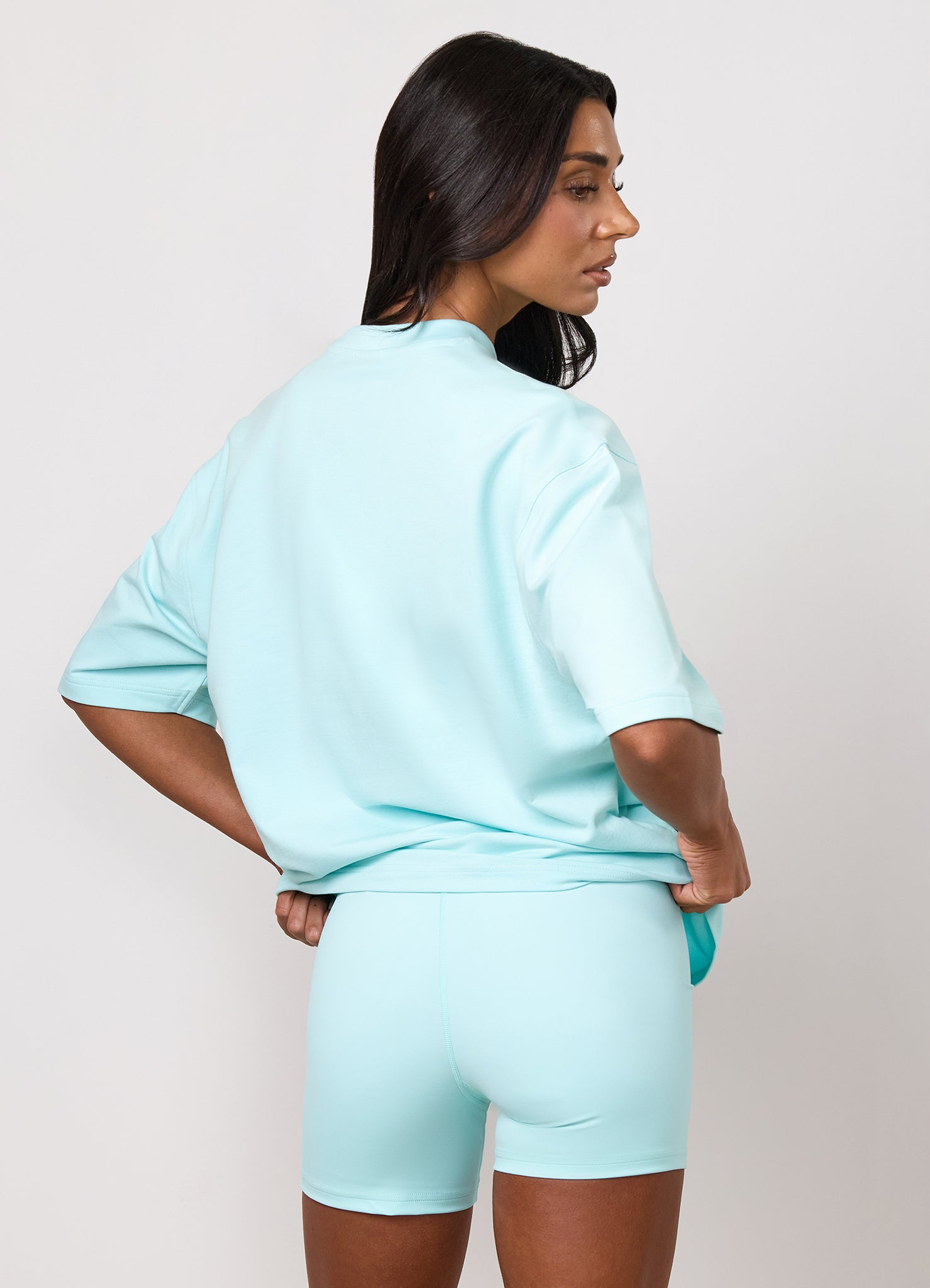 Gym King 365 Micro Loopback Boxy Tee - Pale Turquoise