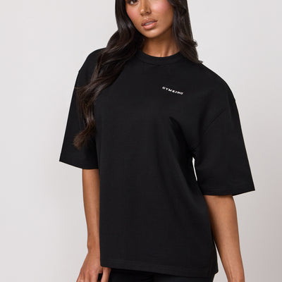 Gym King 365 Micro Loopback Boxy Tee - Black