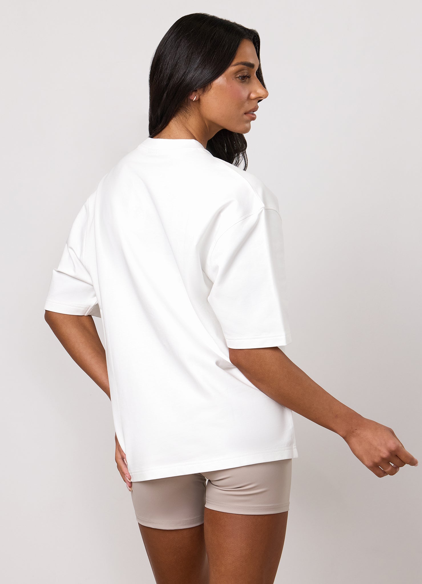 Gym King 365 Micro Loopback Boxy Tee - Cream