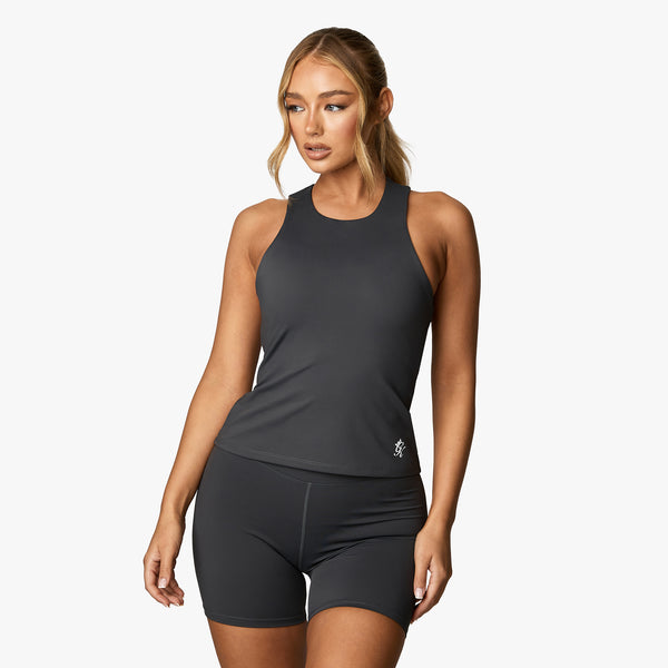 Gym King 365 Long Line Racer Tank - Oyster Grey