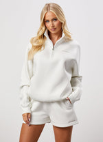 Gym King Raglan Sleeve Fleece Funnel - Cream thumbnail