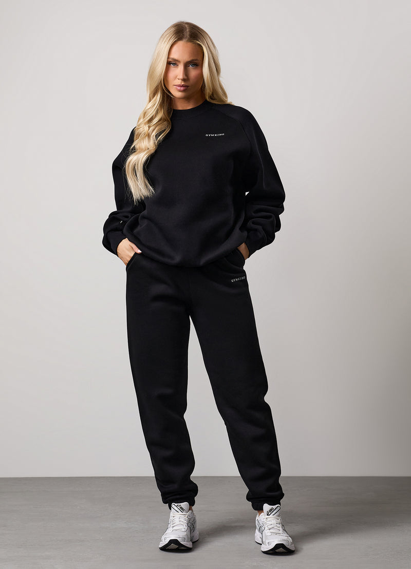 Gym King 365 Raglan Sleeve Crew Tracksuit - Black