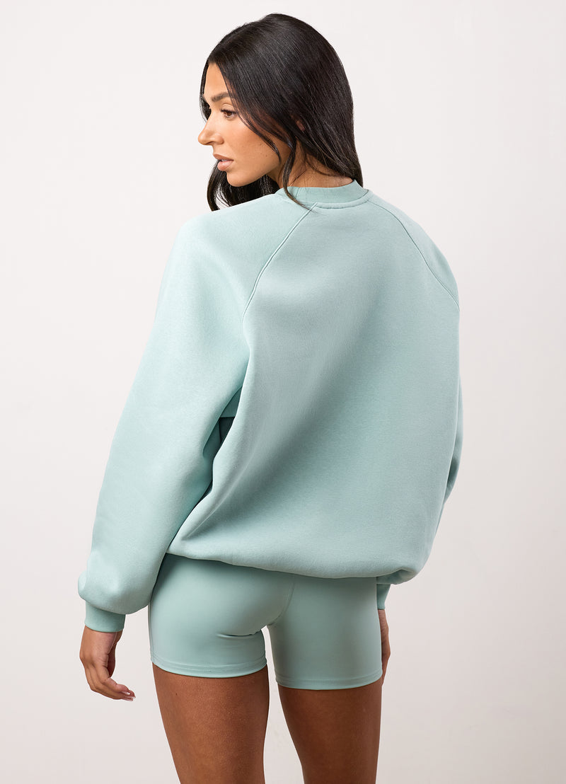 Gym King 365 Raglan Sleeve Crew - Green Mist