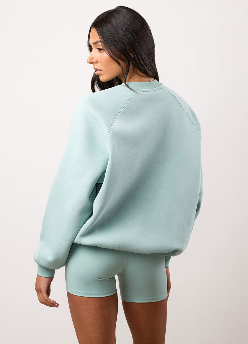 Gym King 365 Raglan Sleeve Crew - Green Mist