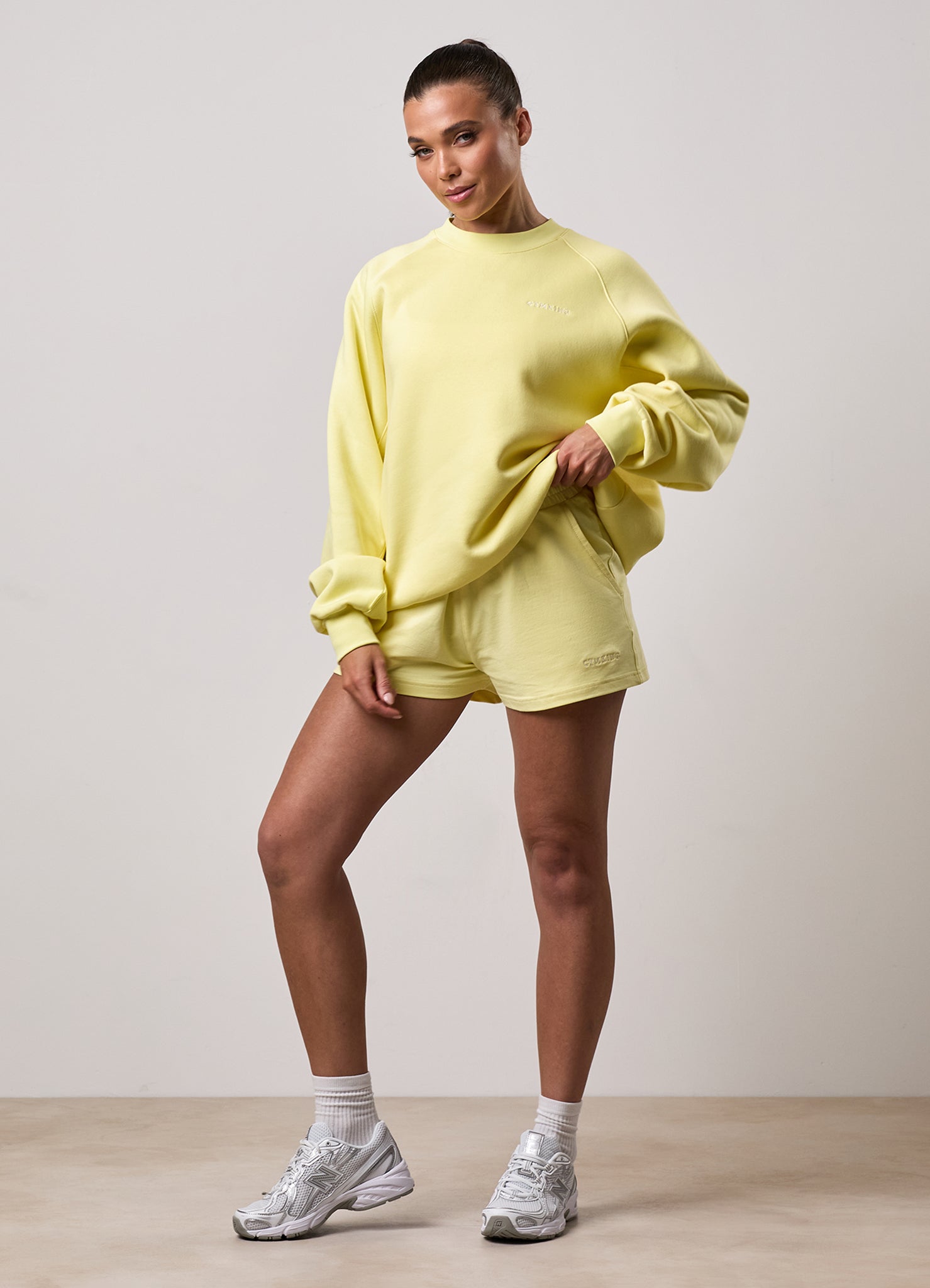 Gym King 365 Raglan Sleeve Crew and Shorts - Sherbet Lemon