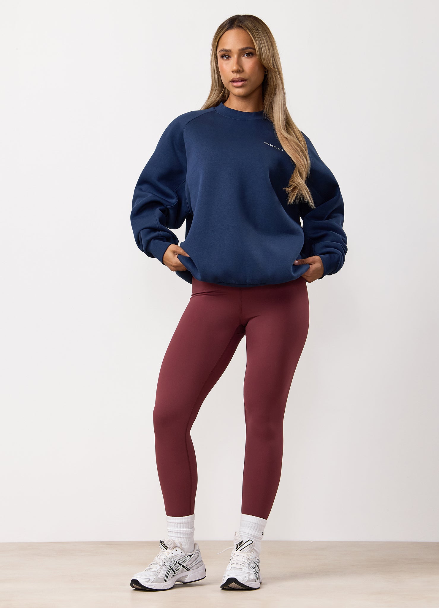Gym King 365 Raglan Sleeve Crew - Rich Blue