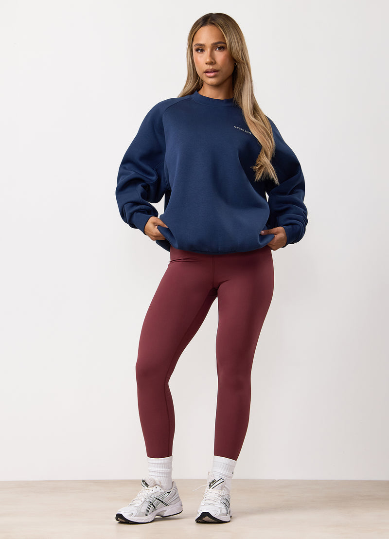 Gym King 365 Raglan Sleeve Crew - Rich Blue