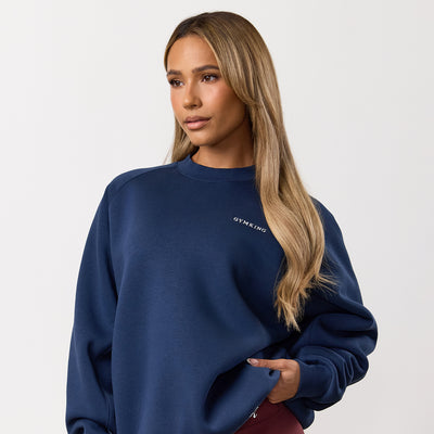 Gym King 365 Raglan Sleeve Crew - Rich Blue