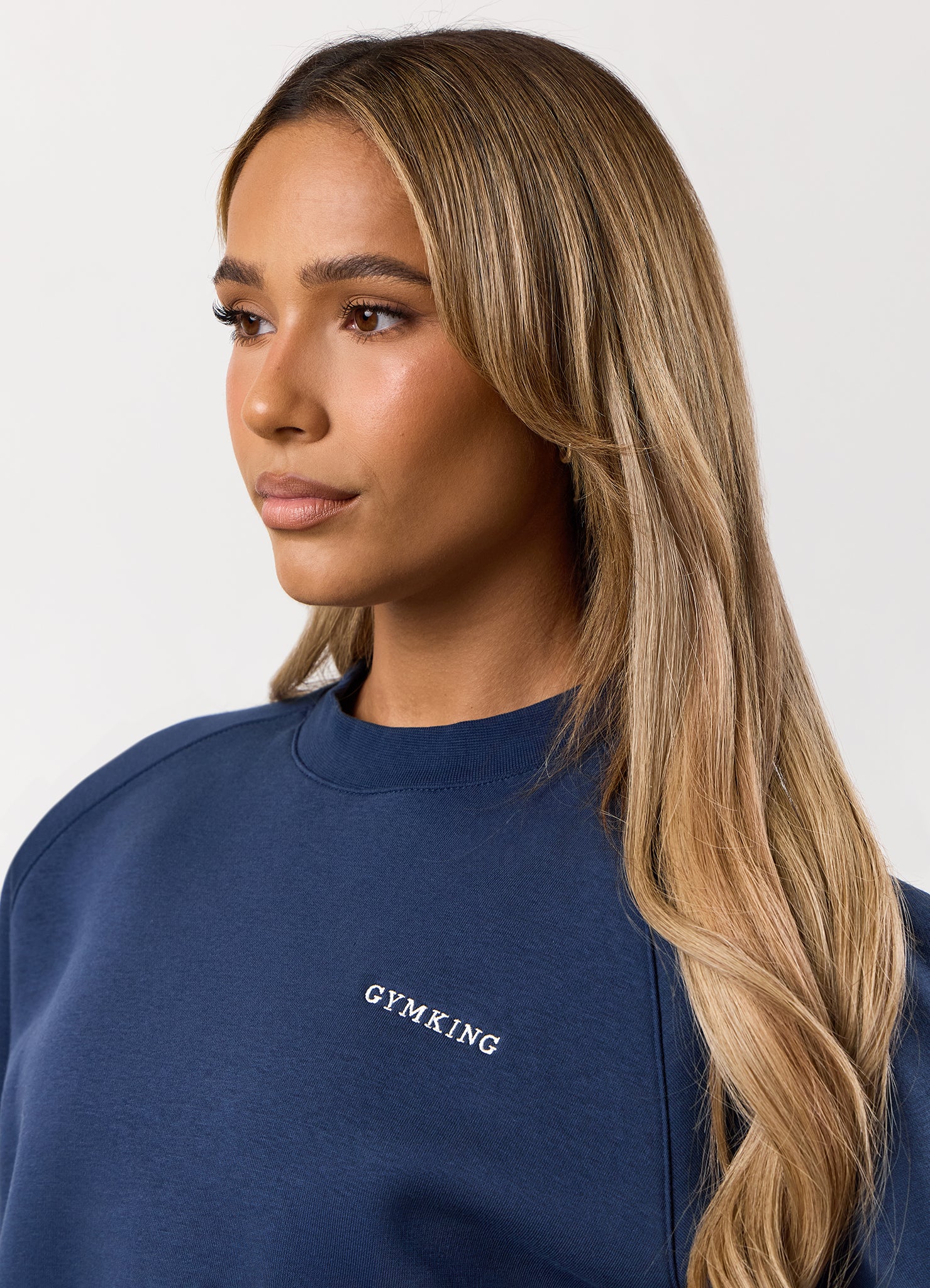 Gym King 365 Raglan Sleeve Crew - Rich Blue