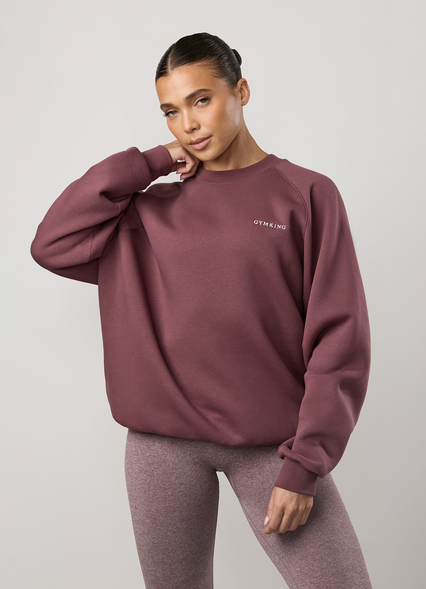 Gym King 365 Raglan Sleeve Crew - Grape
