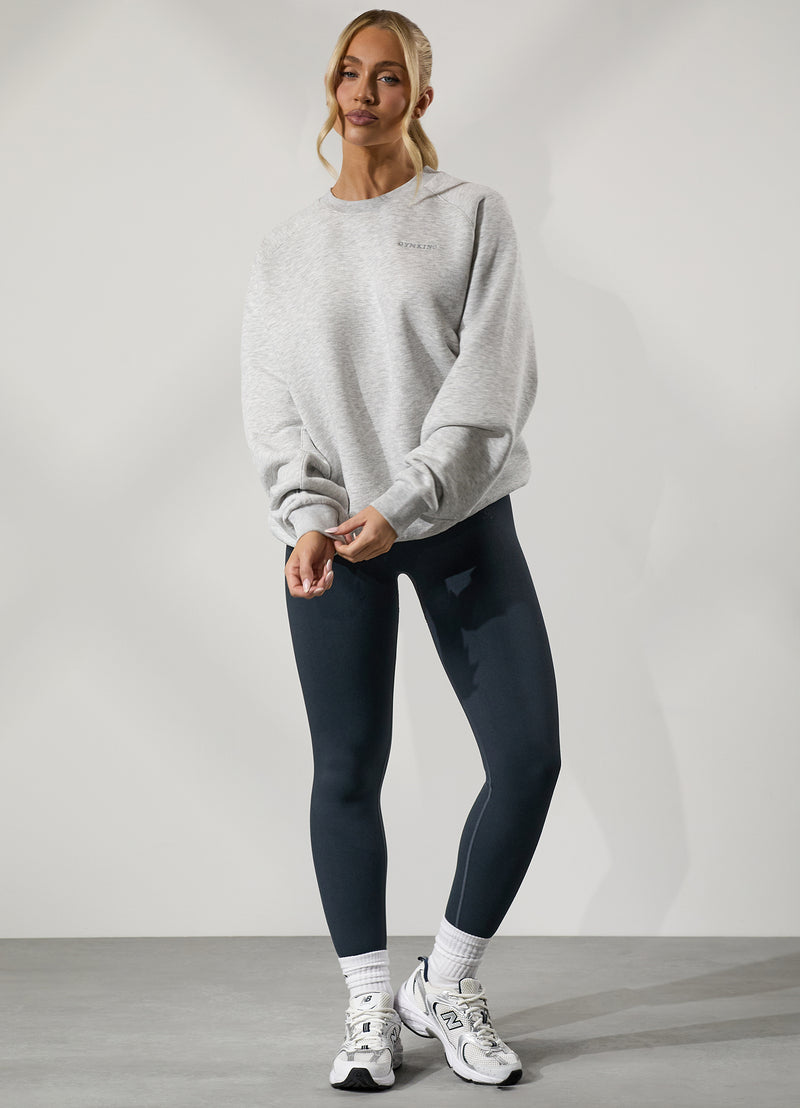 Gym King 365 Raglan Sleeve Crew - Snow Marl