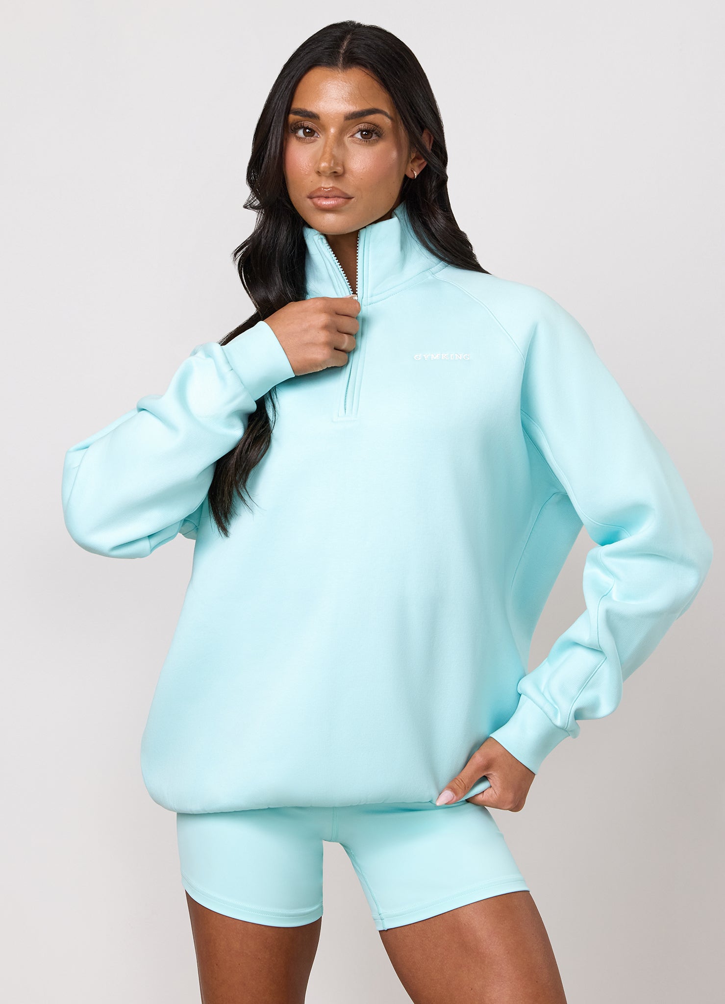 Gym King 365 Raglan Sleeve Funnel - Pale Turquoise