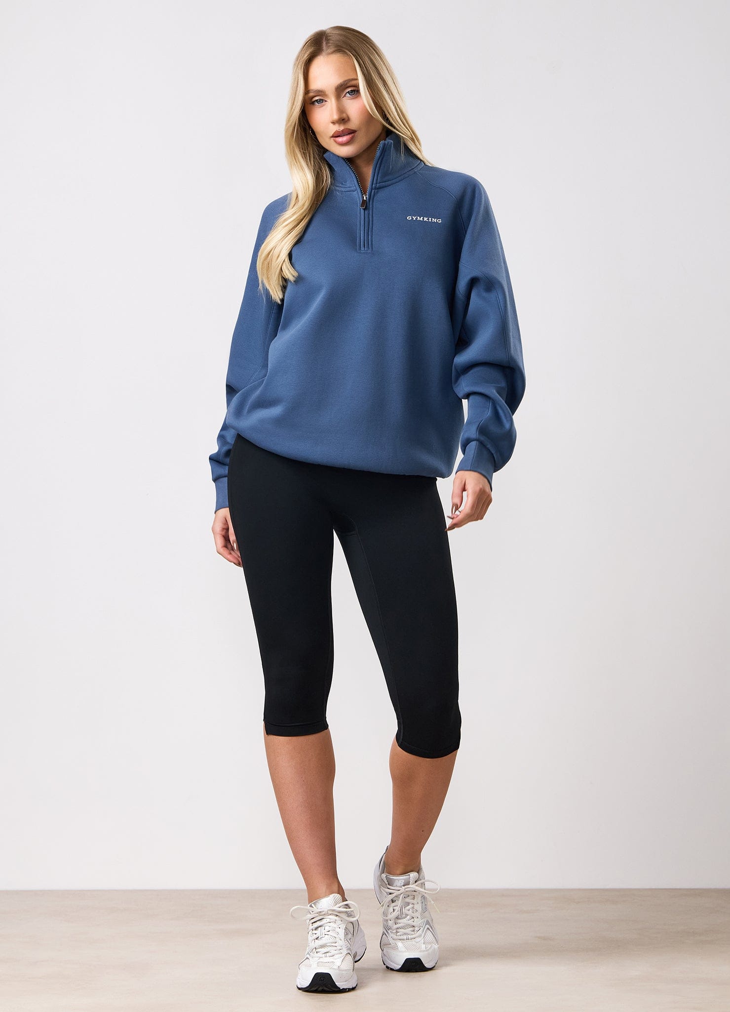 Gym King 365 Raglan Sleeve Fleece Funnel - Slate Blue