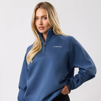 Gym King 365 Raglan Sleeve Fleece Funnel - Slate Blue