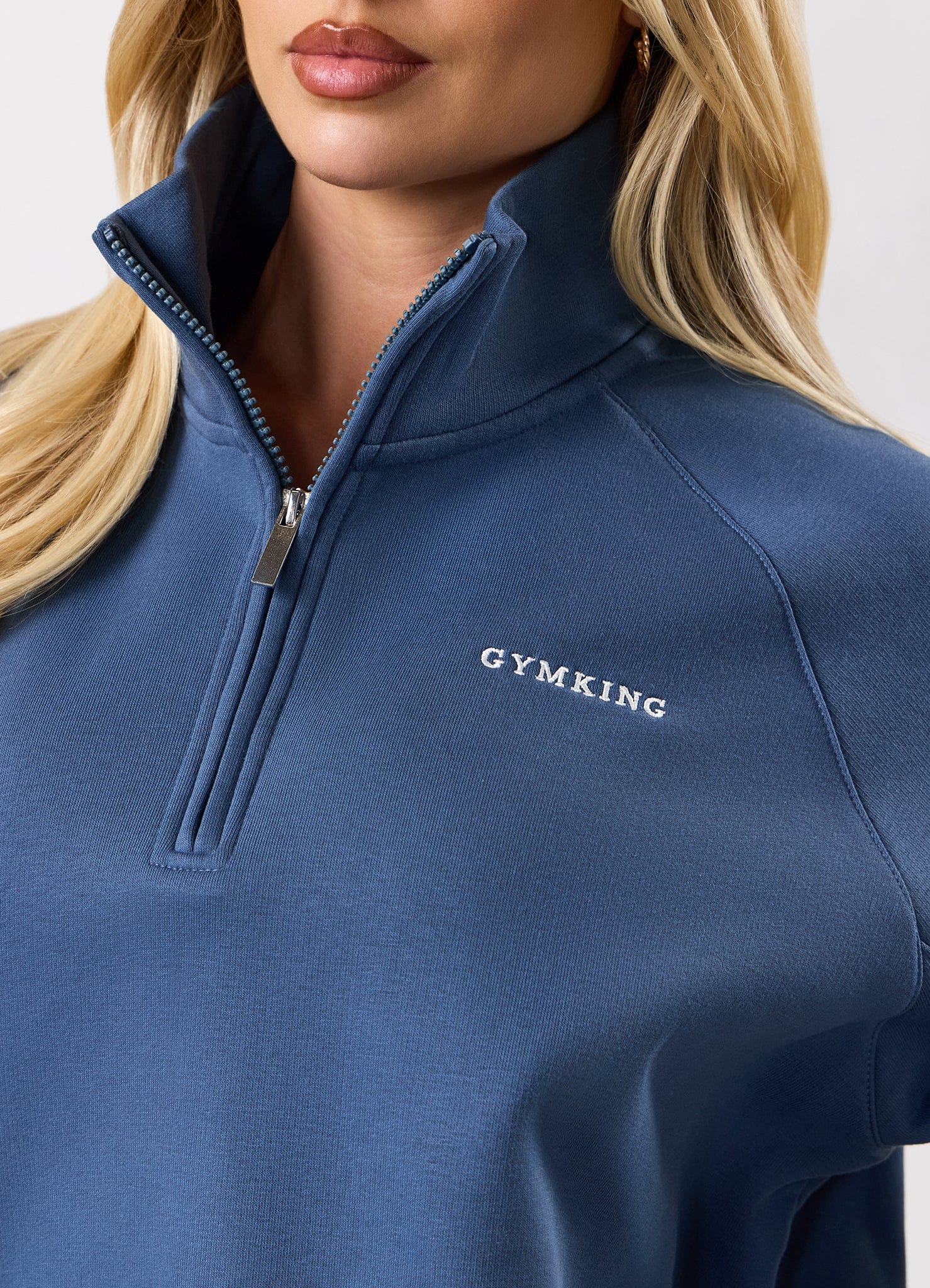 Gym King 365 Raglan Sleeve Fleece Funnel - Slate Blue