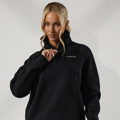 Gym King Raglan Sleeve Fleece Funnel - Black