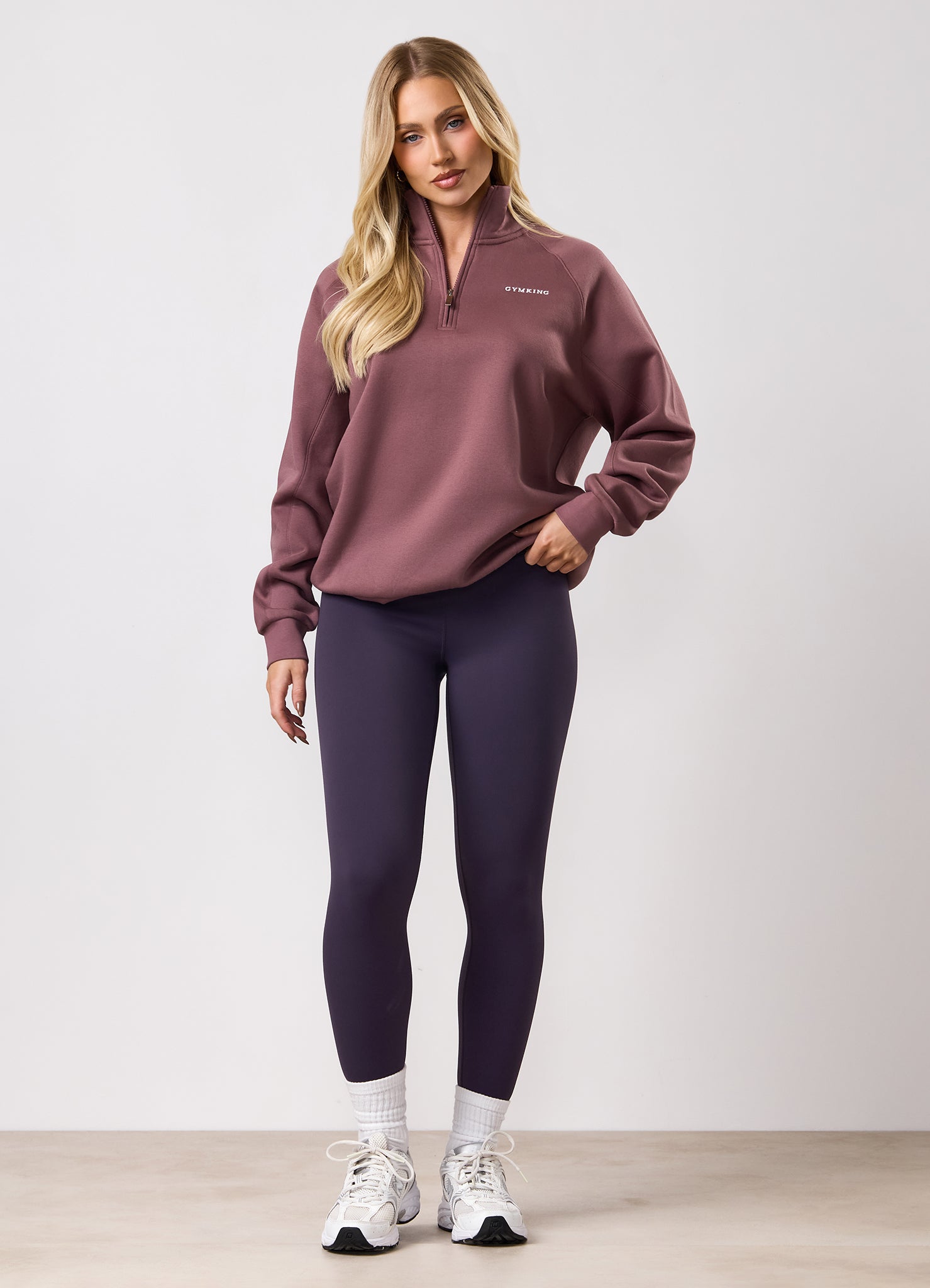 Gym King 365 Raglan Sleeve Fleece Funnel - Brown Plum