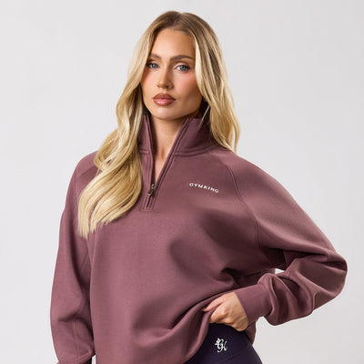 Gym King 365 Raglan Sleeve Fleece Funnel - Brown Plum