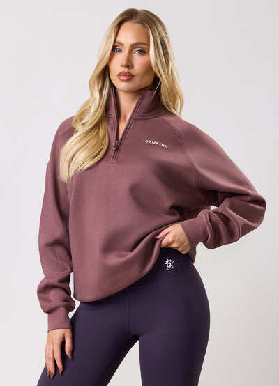 Gym King 365 Raglan Sleeve Fleece Funnel - Brown Plum