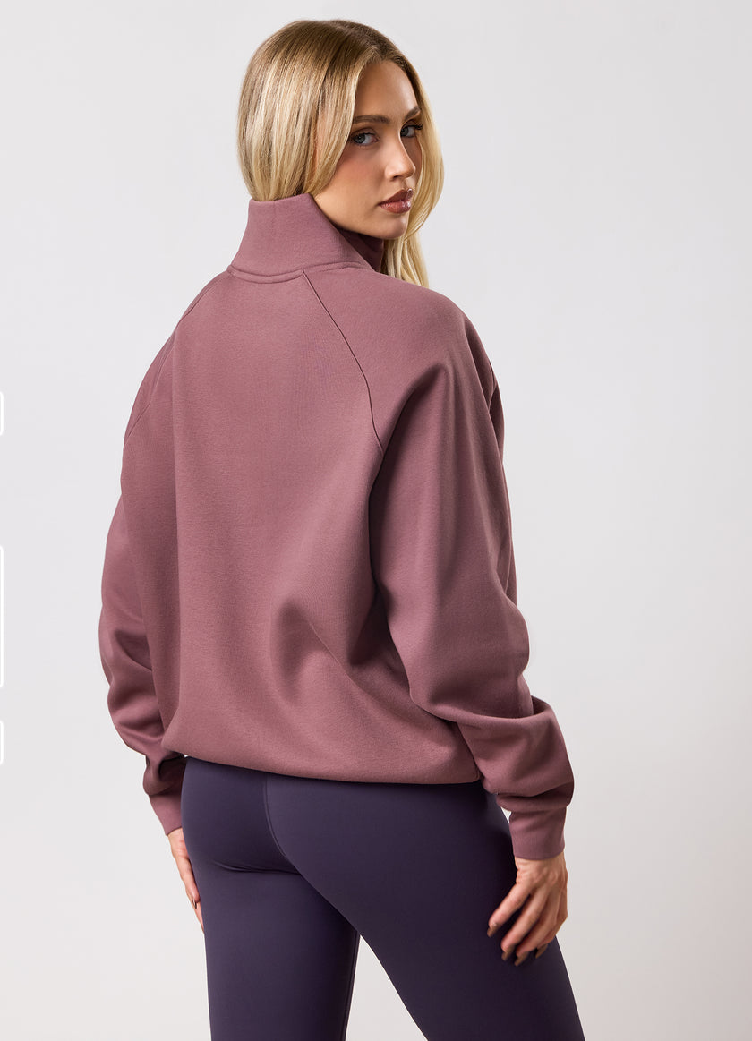 Gym King 365 Raglan Sleeve Fleece Funnel - Brown Plum