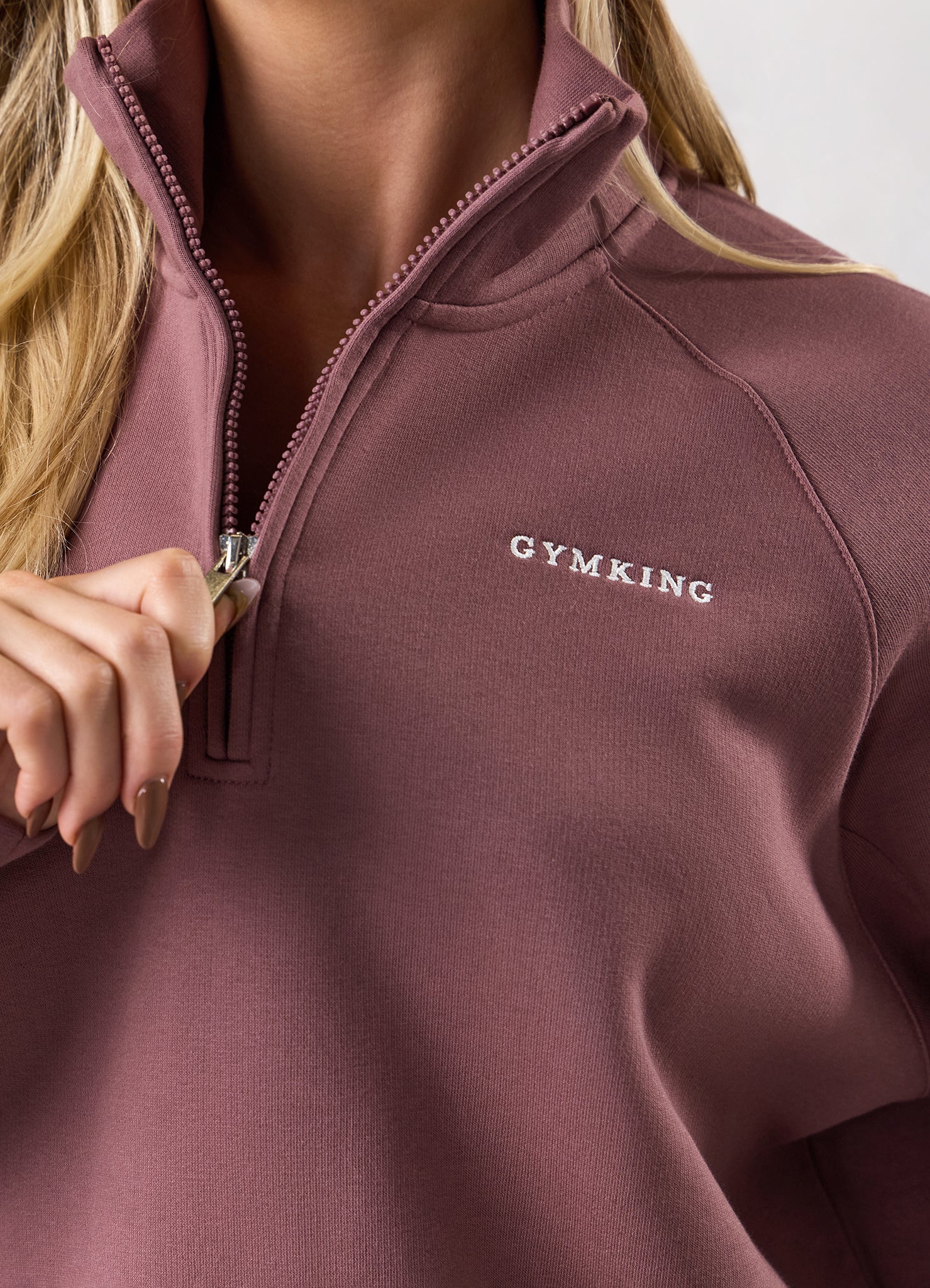 Gym King 365 Raglan Sleeve Fleece Funnel - Brown Plum