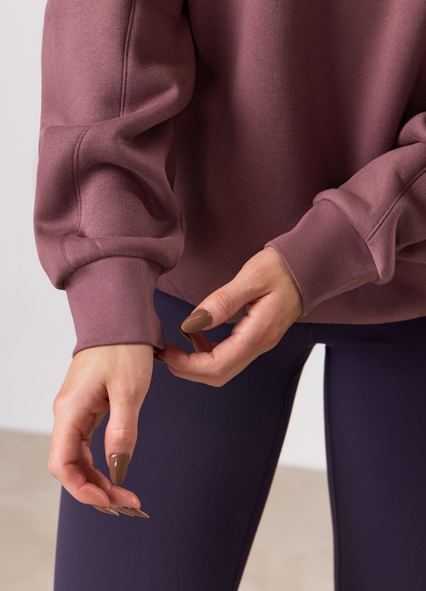 Gym King 365 Raglan Sleeve Fleece Funnel - Brown Plum