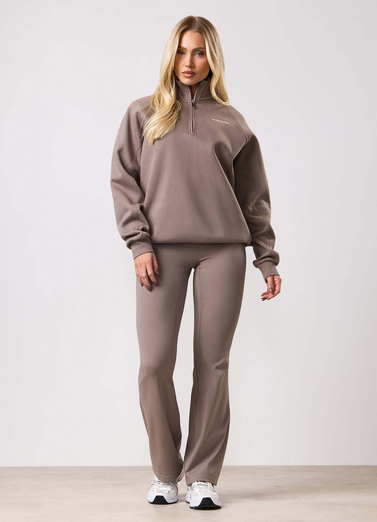 Gym King 365 Raglan Sleeve Fleece Funnel - Truffle