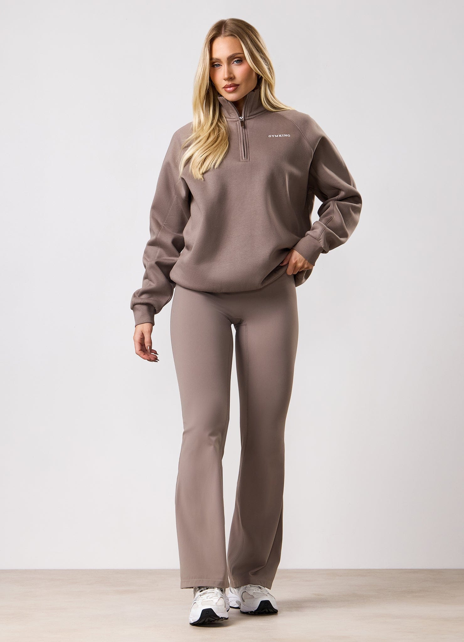 Gym King 365 Raglan Sleeve Fleece Funnel - Truffle