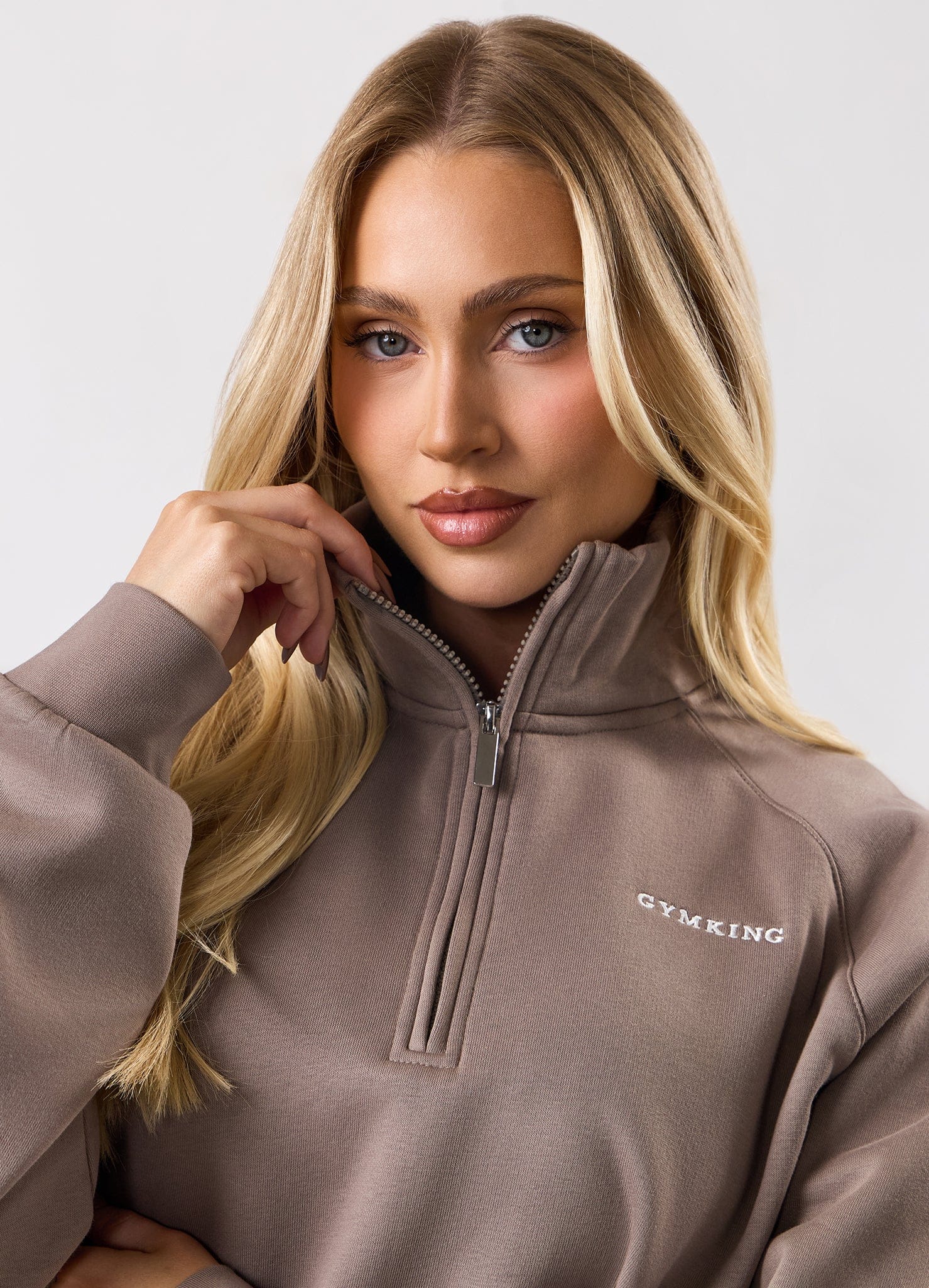 Gym King 365 Raglan Sleeve Fleece Funnel - Truffle