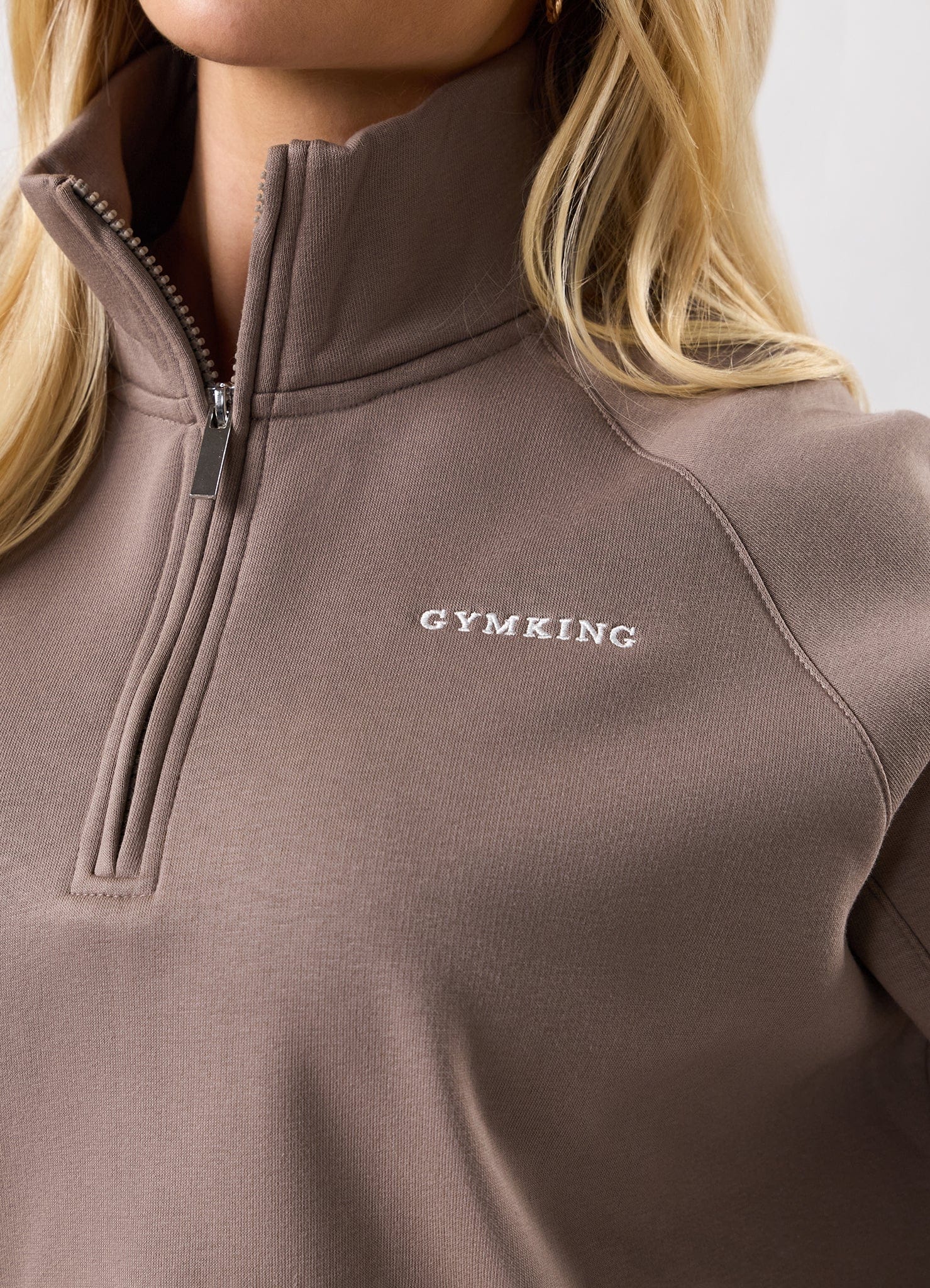 Gym King 365 Raglan Sleeve Fleece Funnel - Truffle