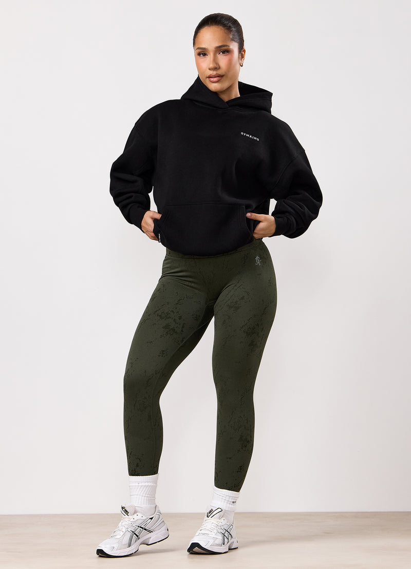 Gym King Seamless Sculpt Legging - Warm Khaki Marble