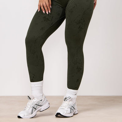Gym King Seamless Sculpt Legging - Warm Khaki Marble