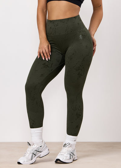 Gym King Seamless Sculpt Legging - Warm Khaki Marble