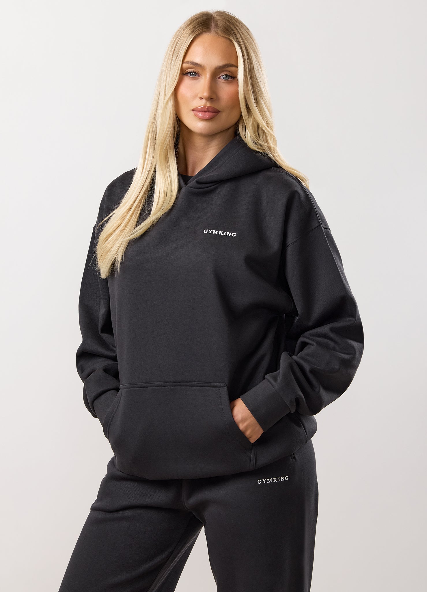 Gym King 365 Relaxed Fit Hood Tracksuit - Dark Pewter