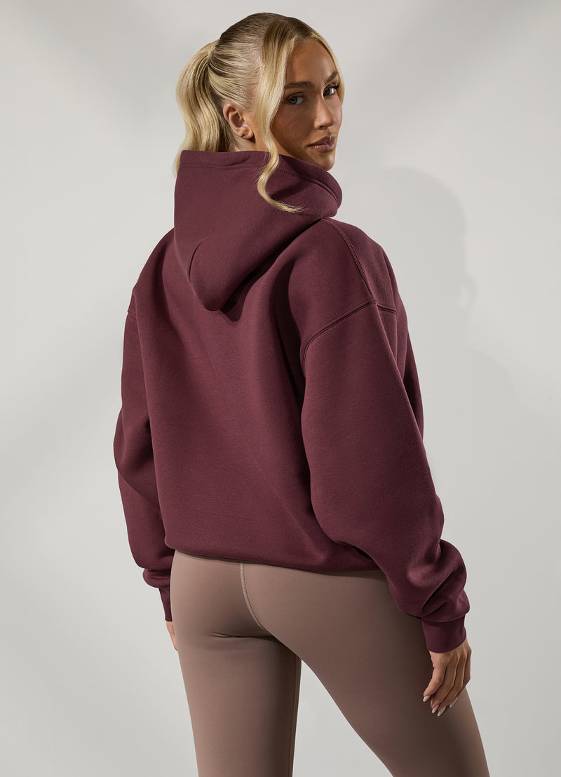 Gym King 365 Relaxed Fit Fleece Hood - Burgundy