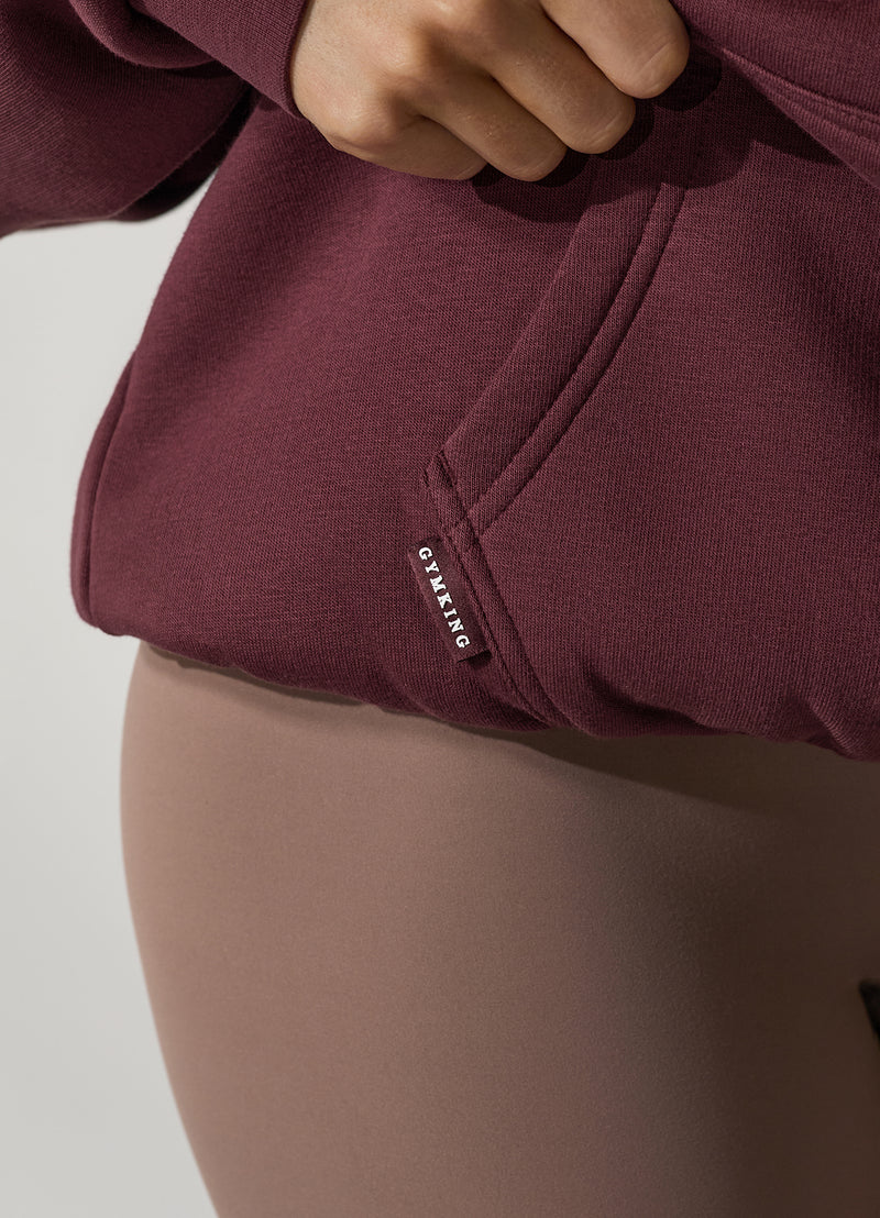 Gym King 365 Relaxed Fit Fleece Hood - Burgundy