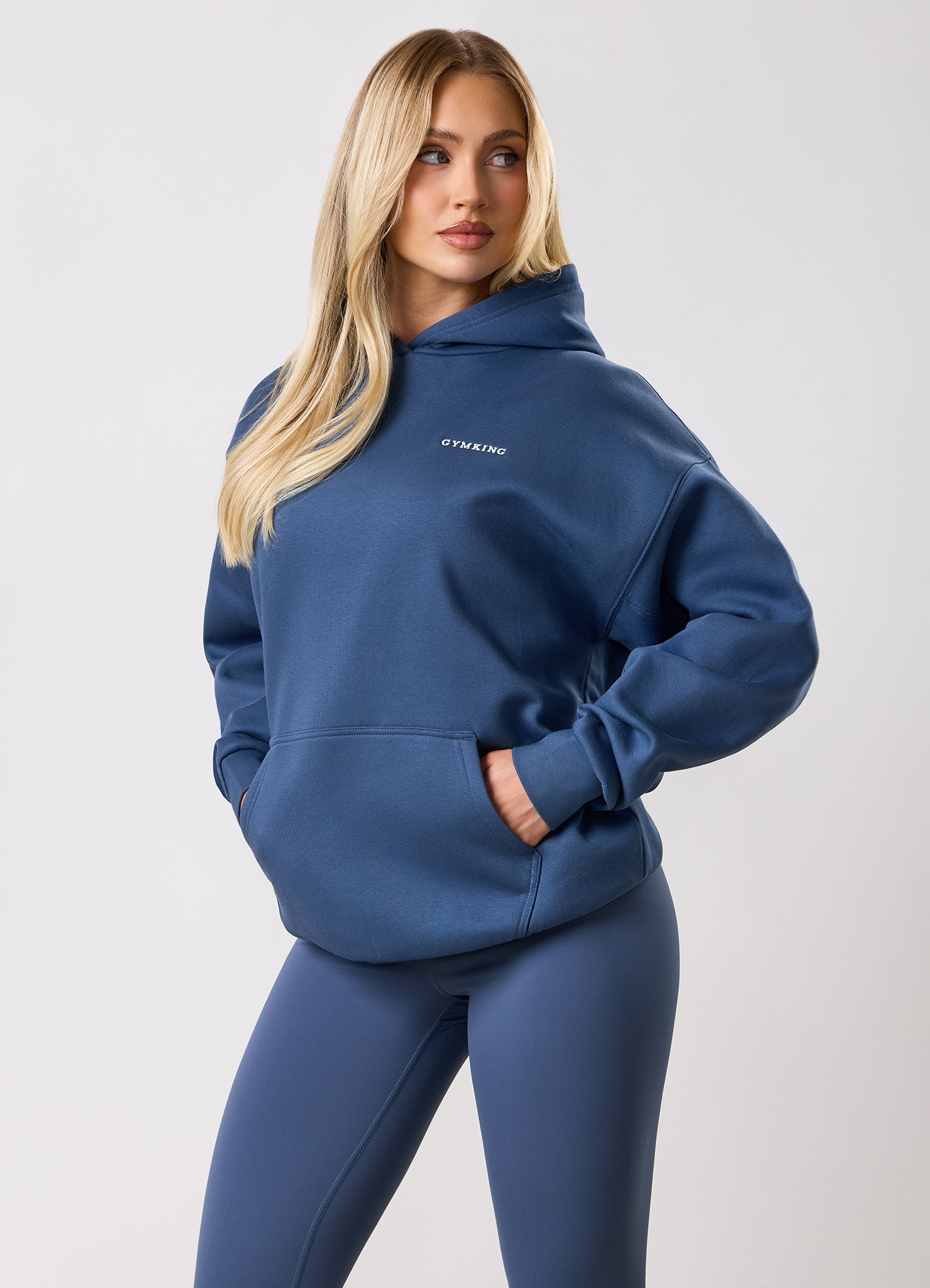 Gym King 365 Relaxed Fit Fleece Hood - Slate Blue