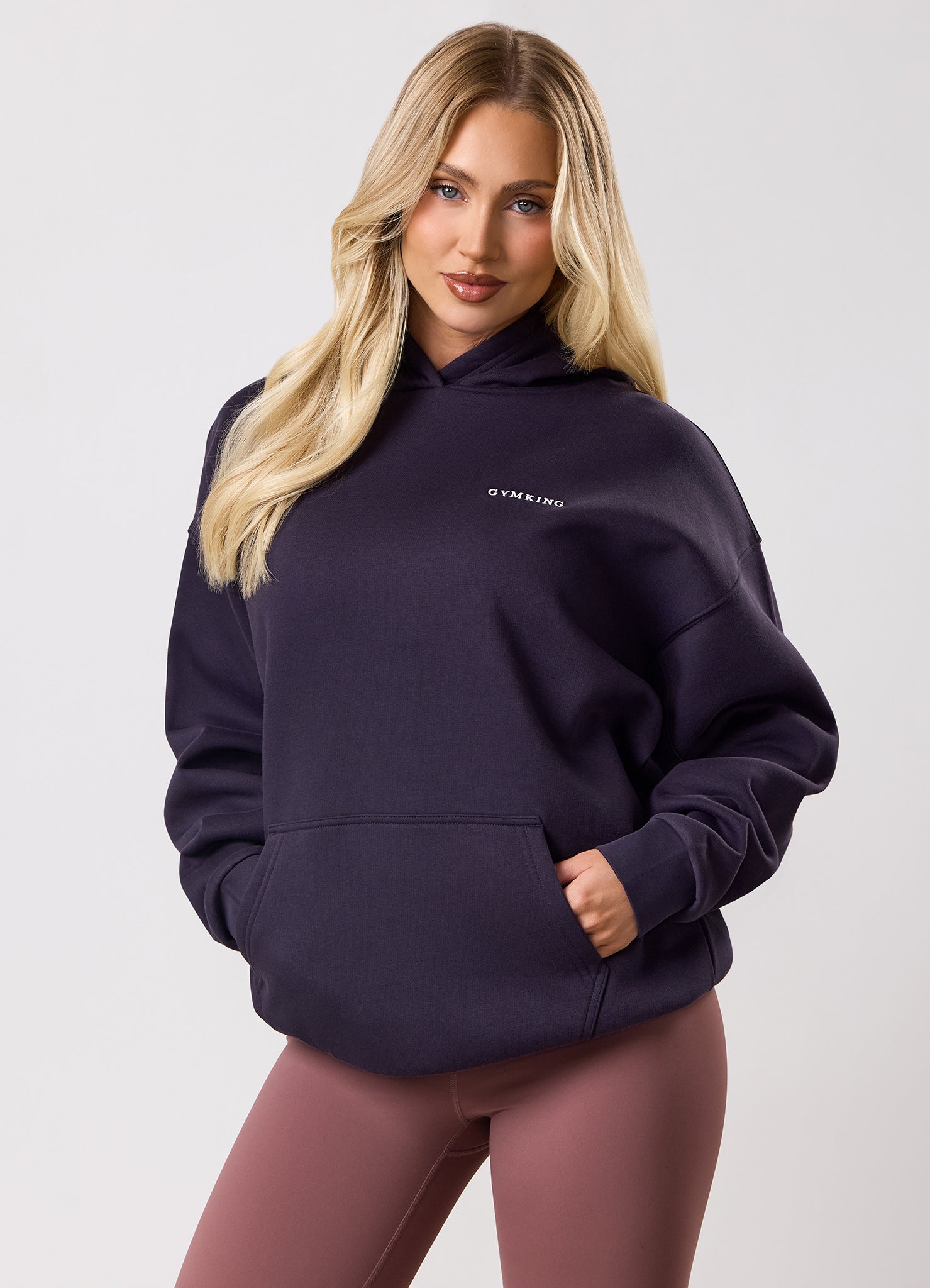 Gym King 365 Relaxed Fit Fleece Hood - Aubergine
