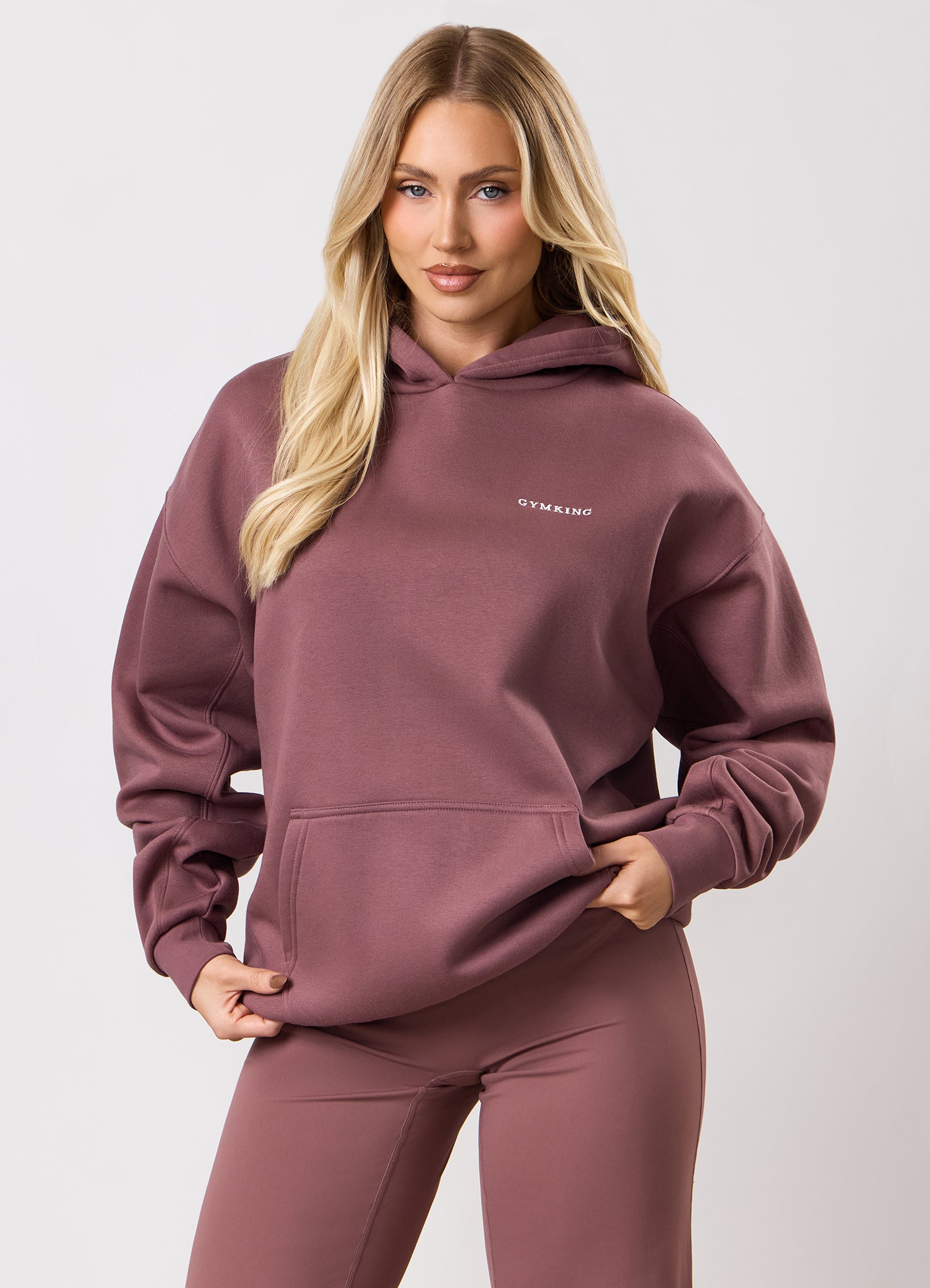 Gym King 365 Relaxed Fit Fleece Hood - Brown Plum