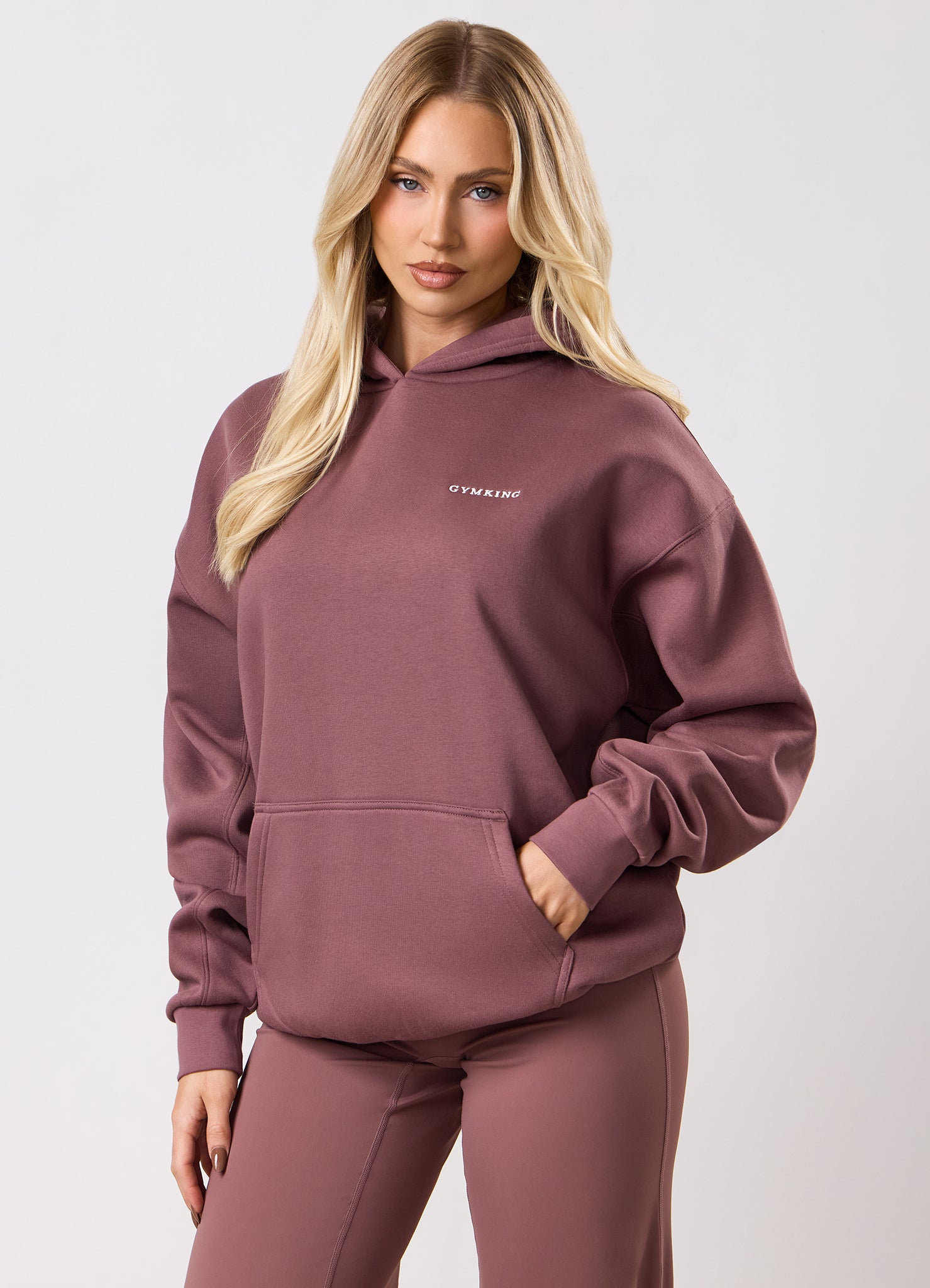 Gym King 365 Relaxed Fit Fleece Hood - Brown Plum