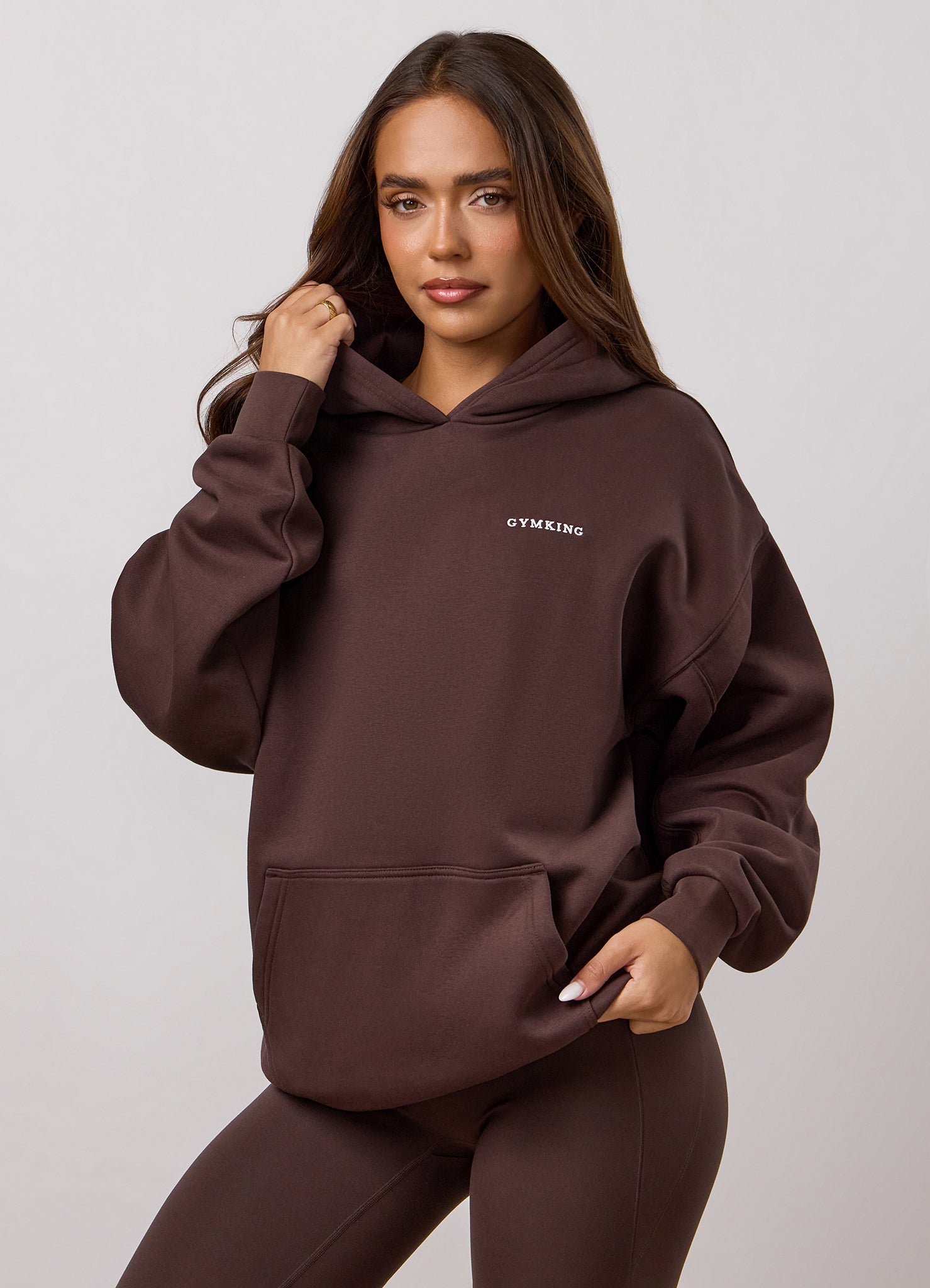 Gym King 365 Relaxed Fit Hoodie - Dark Chocolate