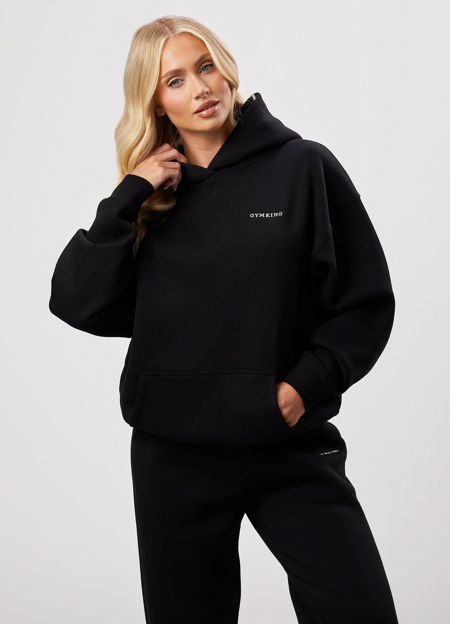 Gym King 365 Relaxed Fit Fleece Hood - Black