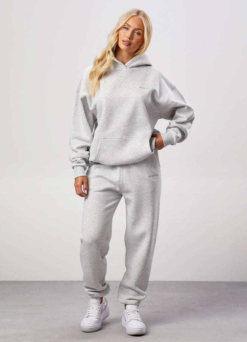 Gym King 365 Relaxed Fit Fleece Hoodie & Jogger - Snow Marl