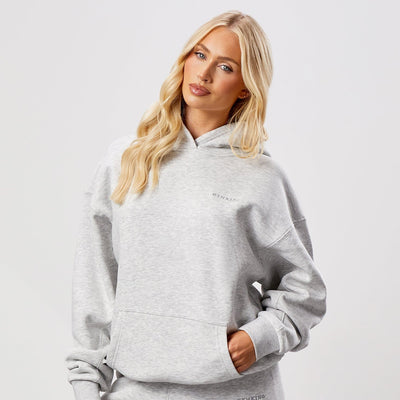 Gym King 365 Relaxed Fit Fleece Hoodie - Snow Marl