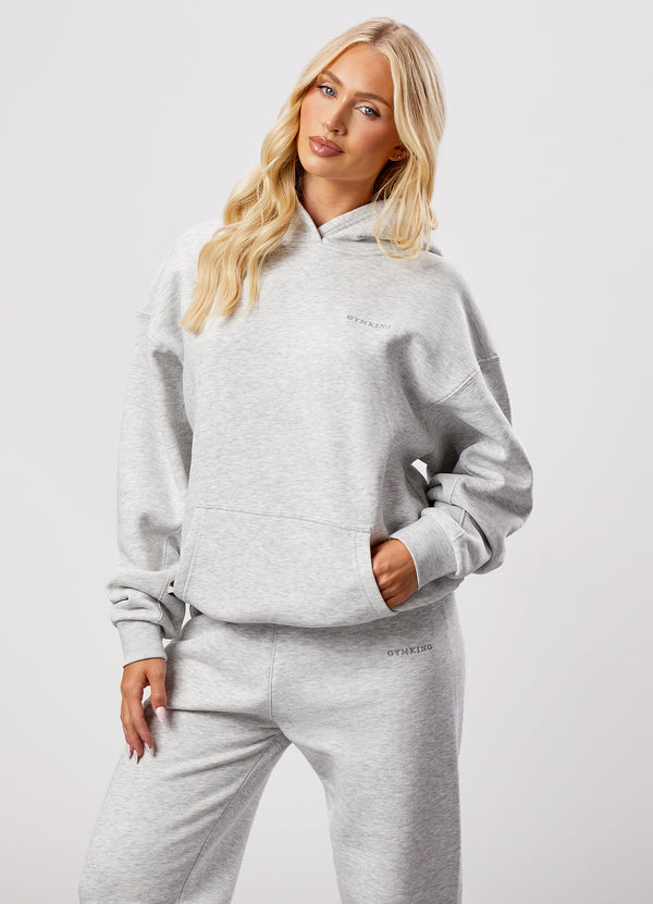 Gym King 365 Relaxed Fit Fleece Hoodie - Snow Marl