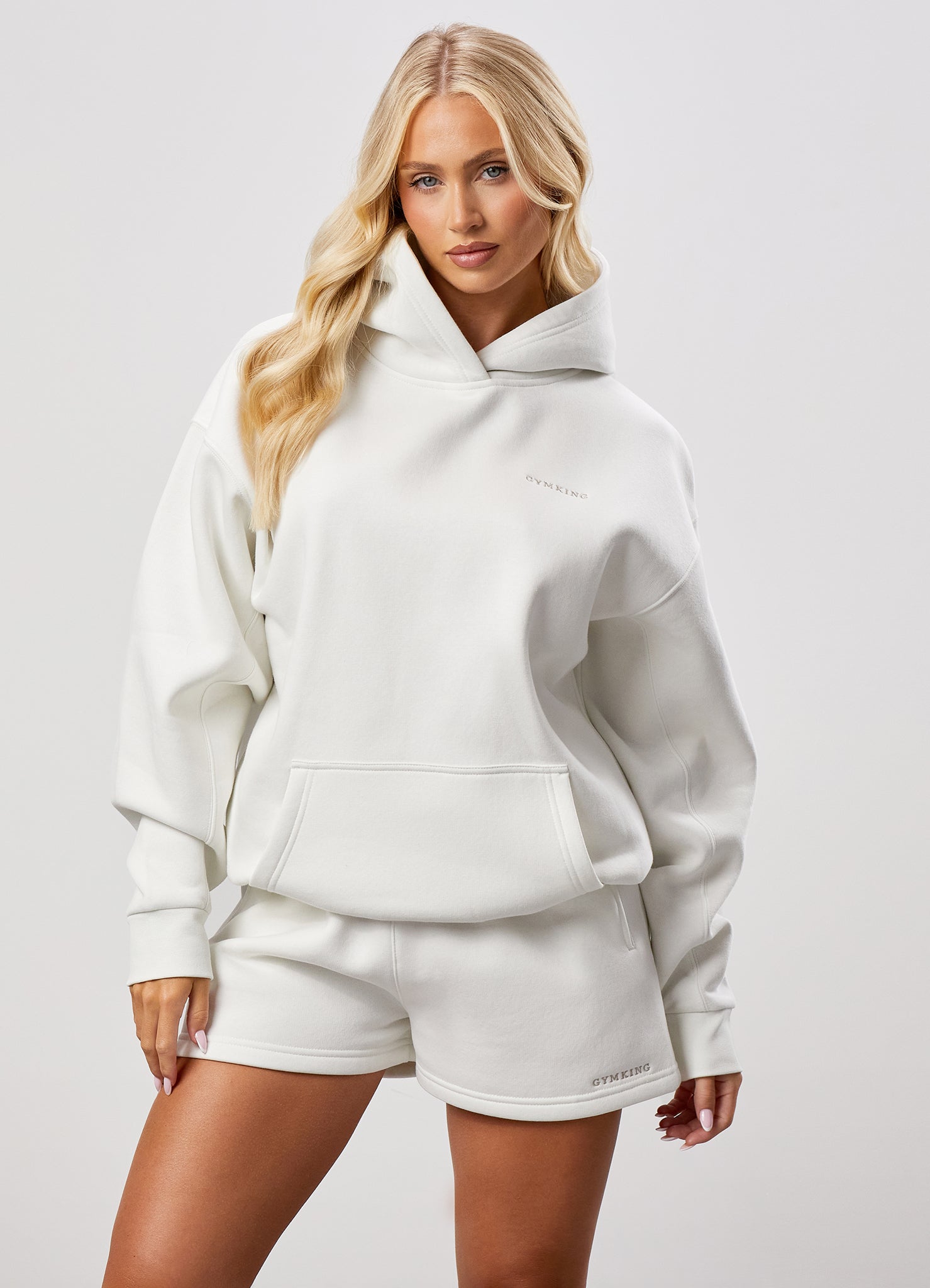 Gym King 365 Relaxed Fit Fleece Hoodie Cream GYM KING