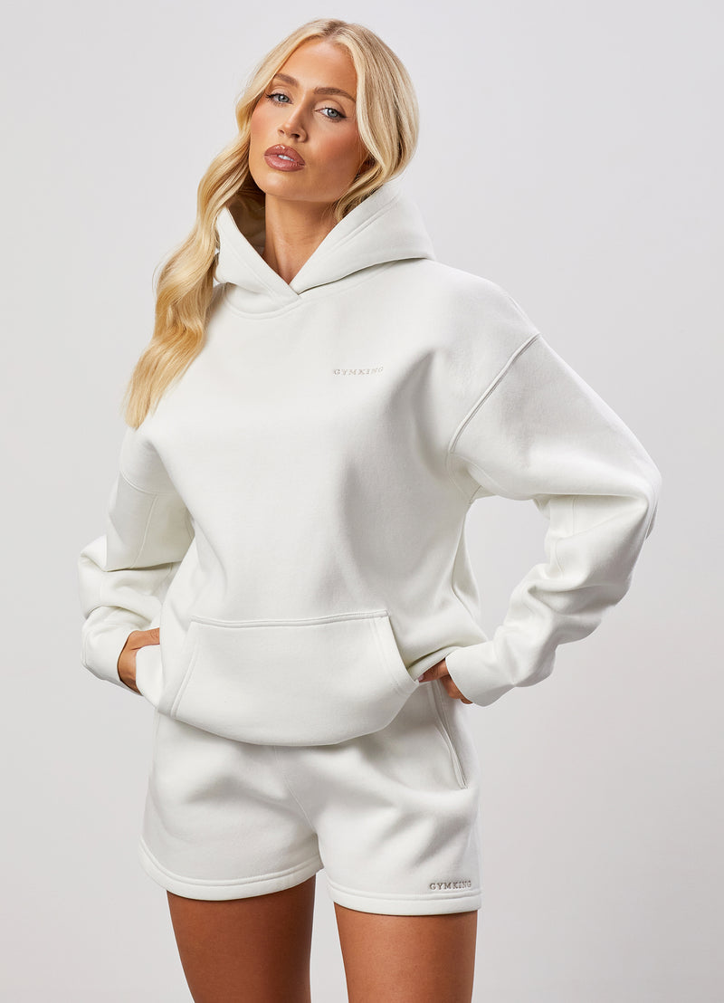 Gym King 365 Relaxed Fit Fleece Hoodie - Cream